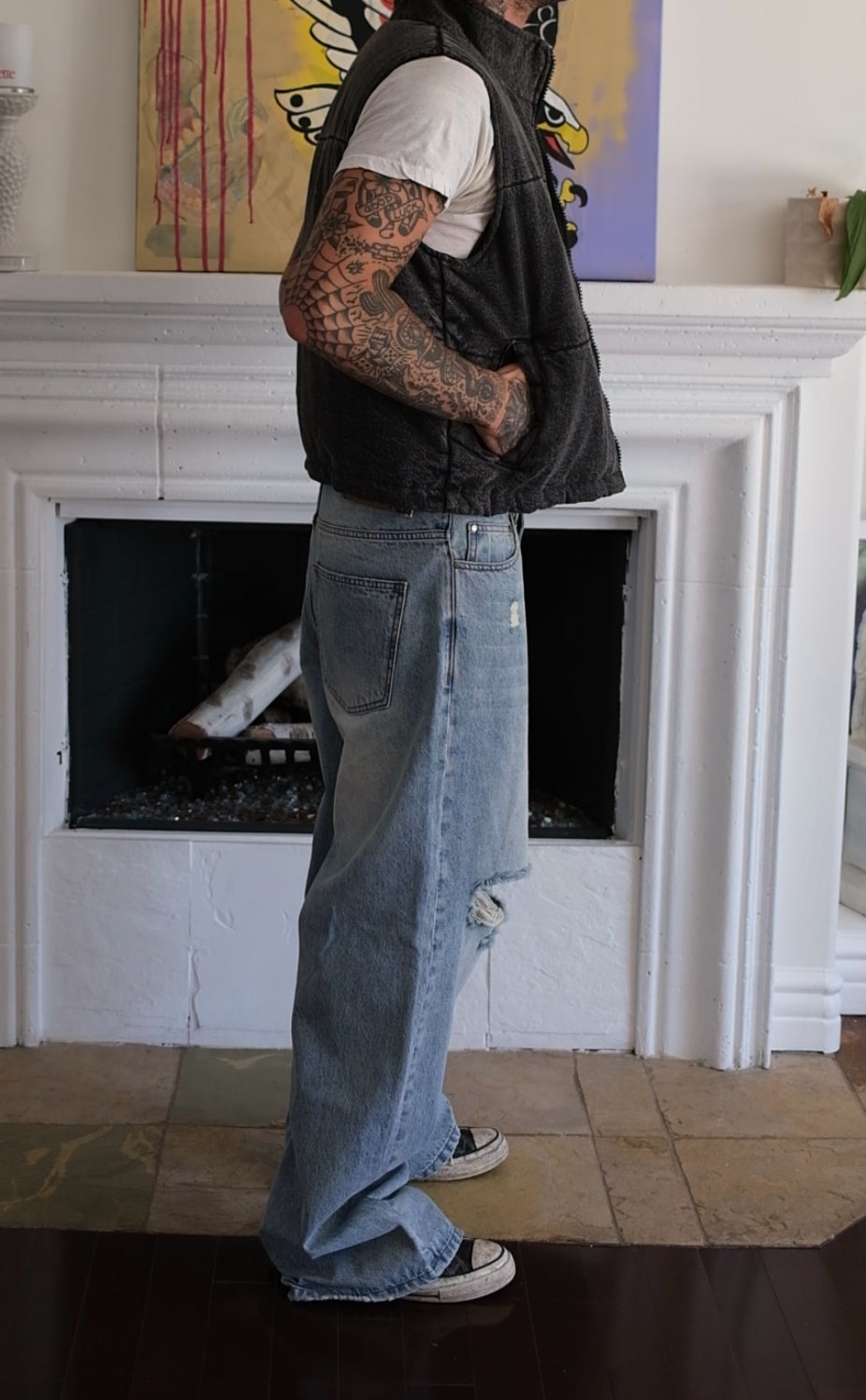 DENIM PUFFER VEST